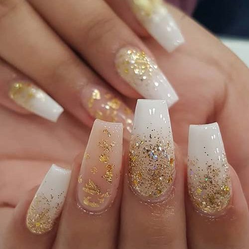 White-and-Gold-Glitter-Nails